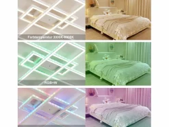 NETTLIFE Plafón|, Lámpara de techo LED para salón, RGB, cambio de color, regulable en intensidad con control remoto, para habitación, lámpara moderna de 50W.