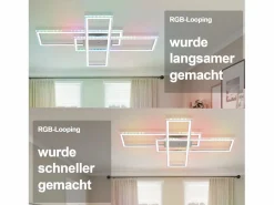 NETTLIFE Plafón|, Lámpara de techo LED para salón, RGB, cambio de color, regulable en intensidad con control remoto, para habitación, lámpara moderna de 50W.