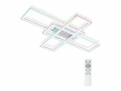 NETTLIFE Plafón|, Lámpara de techo LED para salón, RGB, cambio de color, regulable en intensidad con control remoto, para habitación, lámpara moderna de 50W.