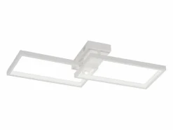 NETTLIFE Lámpara de Techo LED Metal 48W 80CM Lámpara de Salón Moderna Regulable con Diseño Rectangular para Dormitorio Infantil Blanco Clearance