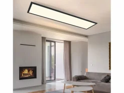 NETTLIFE Plafón|Lámpara de Techo LED 120x30CM 48W Panel Regulable con Control Remoto para Sala de Estar Moderna Oficina Cocina Pasillo