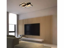 NETTLIFE Plafón|Lámpara de techo LED 35W lámpara de salón negra regulable con mando a distancia lámpara de mesa de comedor de diseño moderno lámpara