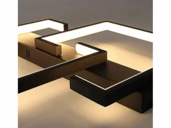 NETTLIFE Plafón|Lámpara de techo LED 35W lámpara de salón negra regulable con mando a distancia lámpara de mesa de comedor de diseño moderno lámpara