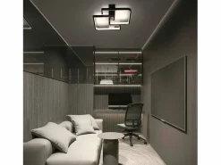 NETTLIFE Plafón|Lámpara de techo LED 35W lámpara de salón negra regulable con mando a distancia lámpara de mesa de comedor de diseño moderno lámpara