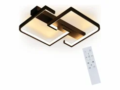 NETTLIFE Plafón|Lámpara de techo LED 35W lámpara de salón negra regulable con mando a distancia lámpara de mesa de comedor de diseño moderno lámpara