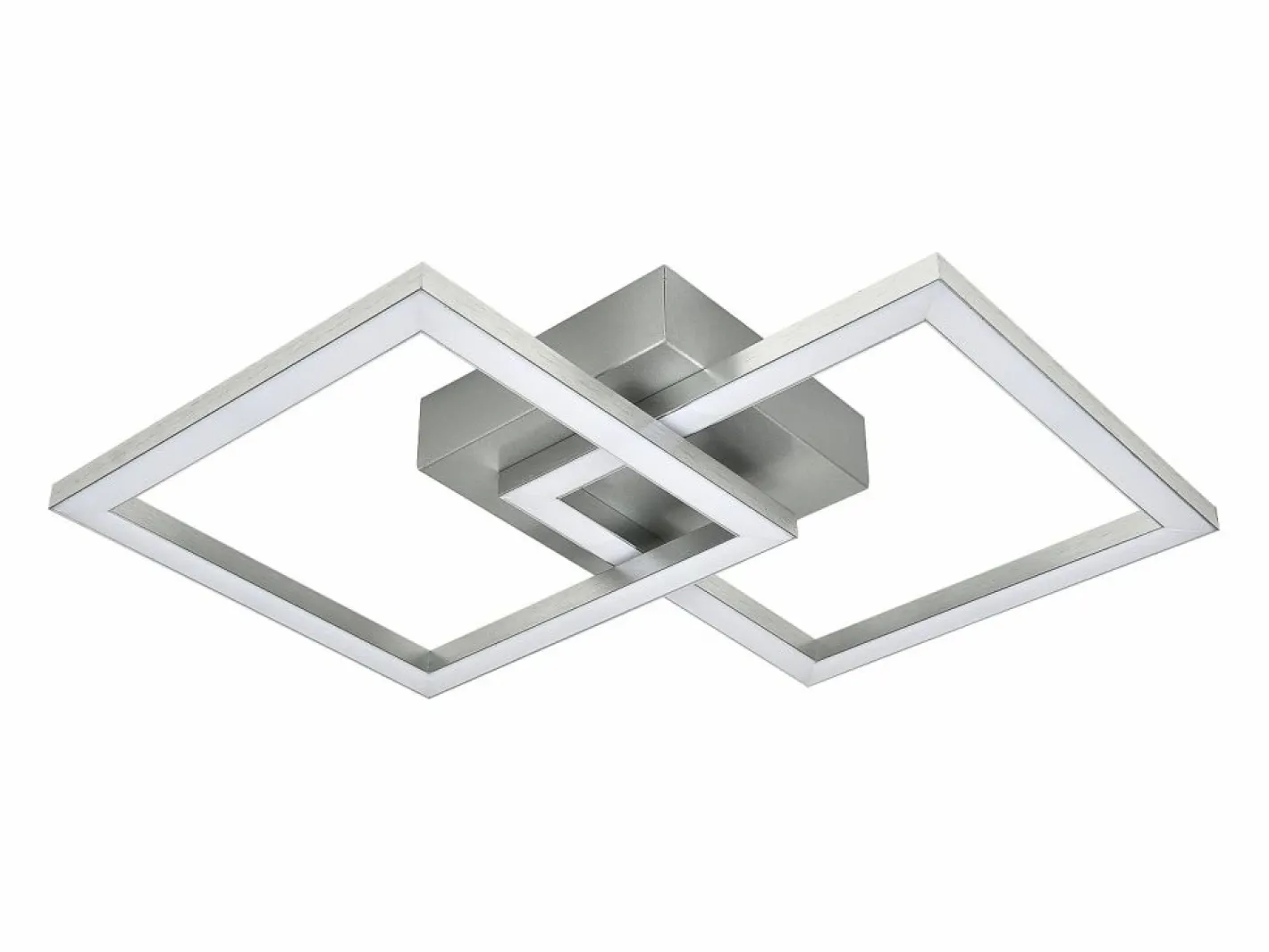 NETTLIFE Lámpara de techo LED cuadrada plateada moderna para dormitorio, 24 W, metal, 3000 K, blanco cálido para pasillo Plateado Hot