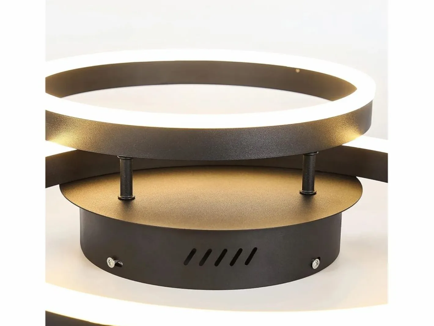 NETTLIFE Plafón|, lámpara de techo LED regulable, iluminación de techo para el salón, lámpara para el dormitorio 46W, 2 anillos