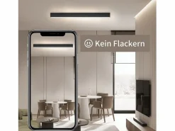 NETTLIFE Plafón|Lámpara de Techo LED - Lámpara de Negra de 25 W Panel de lámpara Regulable de 80 cm de Largo con Control Remoto Moderno para de Dormitorio