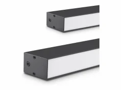 NETTLIFE Plafón|Lámpara de Techo LED - Lámpara de Negra de 25 W Panel de lámpara Regulable de 80 cm de Largo con Control Remoto Moderno para de Dormitorio