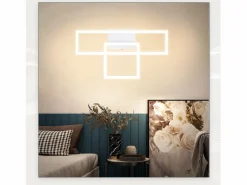 NETTLIFE Plafón|Lámpara de techo LED para salón, 20 W, diseño moderno, lámpara de cocina, cálido, cuadrada, blanca
