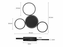 Lámpara de Techo LED Cálido 29W Moderna con 4 Anillos Lámpara de Diseño Lámpara Decorativa para Dormitorio para Habitación Infantil^NETTLIFE Sale