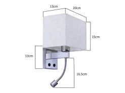 lote de 2 lámparas murales LED para interiores, para habitación, aplique para salón, lámpara de cabecera, cama de tela con brazo de lectura flexible E27.^NETTLIFE Hot