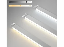 NETTLIFE Luz de Techo LED Negra Moderna 107 CM de Largo Regulable con Control Remoto Lámpara de Escritorio Panel de 32 W para Dormitorio Negro Clearance