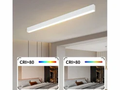 NETTLIFE Luz de Techo LED Negra Moderna 107 CM de Largo Regulable con Control Remoto Lámpara de Escritorio Panel de 32 W para Dormitorio Negro Clearance