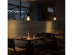 NETTLIFE Lámpara Suspendida|Mesa de comedor suspendida, suspensión negra, soporte E27, 1 llama, metal.