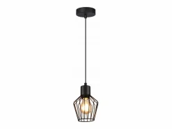 NETTLIFE Lámpara Suspendida|Mesa de comedor suspendida, suspensión negra, soporte E27, 1 llama, metal.
