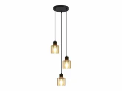 NETTLIFE Lámpara Suspendida|Mesa de comedor suspendida. Lámpara colgante vintage con 3 bombillas. Lámpara de mesa de comedor suspendida, E27, metal negro, retro industrial.