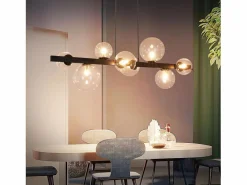 NETTLIFE Lámpara Suspendida|Mesa de comedor colgante, lámpara colgante para salón, colgante G9, 8 bombillas de vidrio moderno.
