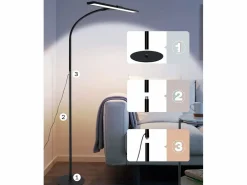 NETTLIFE Mesa de luz LED Salón Dimmable - Moderna, 10W Táctil, Oficina con temporizador, Cama con cuello de cisne ajustable Negro Online