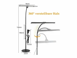NETTLIFE Mesa de luz LED Salón Dimmable - Moderna, 10W Táctil, Oficina con temporizador, Cama con cuello de cisne ajustable Negro Online