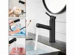 Mezclador de lavabo Mezclador de agua fría de alta presión Grifo de baño^NETTLIFE Sale
