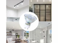 Pack 10 bombillas LED GU10 5W, cálido, sustituye 50W, ahorro energético, 3000K, ángulo 110°, reflector fijo.^NETTLIFE Hot
