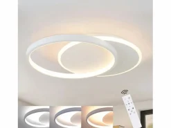 NETTLIFE Plafón LED Ajustable con Telécontrol, Blanco. Plafón de 35W, Moderno, Plano y Redondo, de 41 cm de Diámetro. Negro / Blanco Clearance