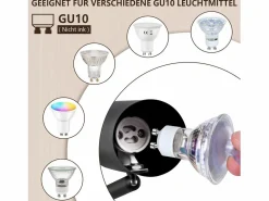 NETTLIFE Plafón LED de 4 llama - Plafón GU10 Foco giratorio Aplique de madera Foco de pared para salón dormitorio Sin bombilla Negro Online