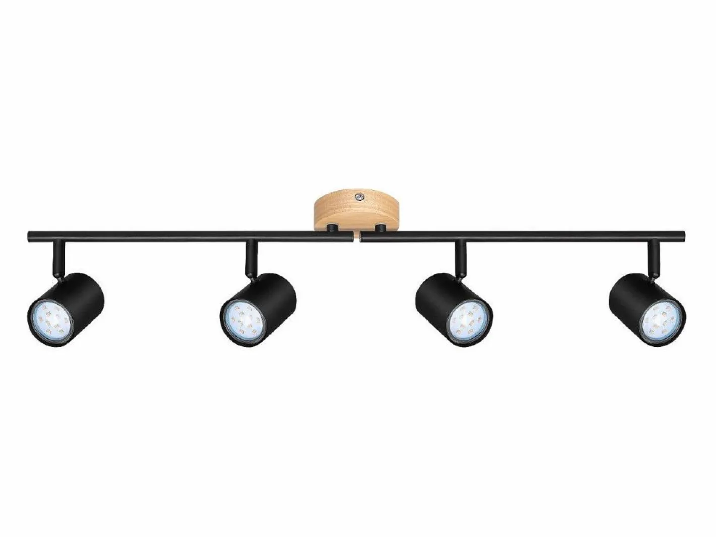 NETTLIFE Plafón LED de 4 llama - Plafón GU10 Foco giratorio Aplique de madera Foco de pared para salón dormitorio Sin bombilla Negro Online