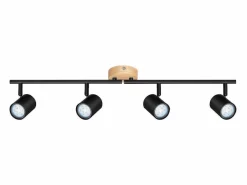 NETTLIFE Plafón LED de 4 llama - Plafón GU10 Foco giratorio Aplique de madera Foco de pared para salón dormitorio Sin bombilla Negro Online