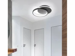 NETTLIFE Plafón|Plafón LED para salón, dimmable, moderno, con mando a distancia para el pasillo.