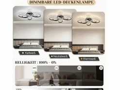 NETTLIFE Plafón|Plafonario LED Ajustable de Gran Tamaño, 100 cm, para Salón, 90 W, Moderno, con Control Remoto