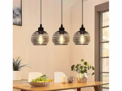 NETTLIFE Suspensión de mesa Vintage . Lámpara de mesa E27. Lámpara para comedor. Retró cocina industrial. Negro Sale