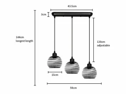NETTLIFE Suspensión de mesa Vintage . Lámpara de mesa E27. Lámpara para comedor. Retró cocina industrial. Negro Sale