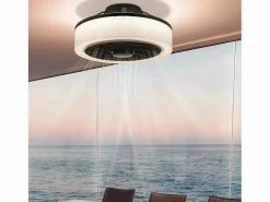 NETTLIFE Plafón|Ventilador de techo LED con iluminación - 39,5cm Moderno, grande y silencioso, mando a distancia, temporizador, 34W, regulable 3000K-6000K