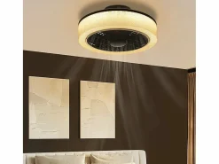NETTLIFE Plafón|Ventilador de techo LED con iluminación - 39,5cm Moderno, grande y silencioso, mando a distancia, temporizador, 34W, regulable 3000K-6000K