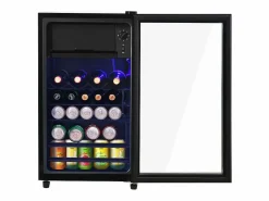Nevera de 76L con congelador y cajón para verduras - Clase E - con LED y puerta de vidrio - 42dB - temperatura ajustable - 43.5x40x71.6cm^DripeX Clearance