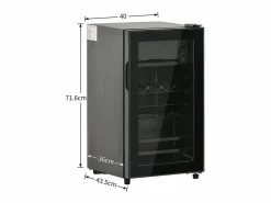 Nevera de 76L con congelador y cajón para verduras - Clase E - con LED y puerta de vidrio - 42dB - temperatura ajustable - 43.5x40x71.6cm^DripeX Clearance