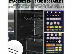 Nevera de 76L con congelador y cajón para verduras - Clase E - con LED y puerta de vidrio - 42dB - temperatura ajustable - 43.5x40x71.6cm^DripeX Clearance