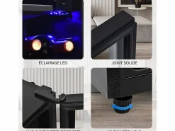 Nevera de 76L con congelador y cajón para verduras - Clase E - con LED y puerta de vidrio - 42dB - temperatura ajustable - 43.5x40x71.6cm^DripeX Clearance