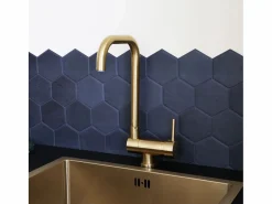 Essebagno Grifo De Cocina|New Oslo mezclador para fregadero abatible oro cepillado