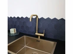 Essebagno Grifo De Cocina|New Oslo mezclador para fregadero abatible oro cepillado