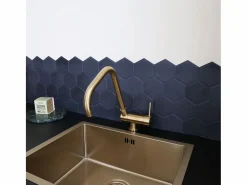 Essebagno Grifo De Cocina|New Oslo mezclador para fregadero abatible oro cepillado