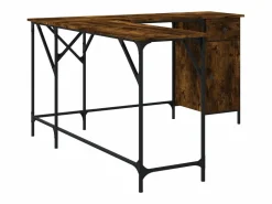 Garden Furniture Nicklas Escritorio madera de ingeniería roble ahumado 141x141x75 cm Marru00f3n Discount
