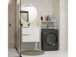 TOPESHOP Mueble Para Lavadora|NINA NP - Armario de baño sobre lavadora con 2 repisas 64×124×30 cm -