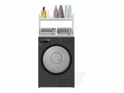 TOPESHOP Mueble Para Lavadora|NINA NP - Armario de baño sobre lavadora con 2 repisas 64×124×30 cm -
