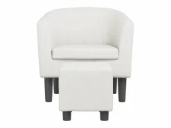 Garden Furniture Sillón Estilo Cabriolet|Nykøbing Mors Sillón con taburete cuero sintético