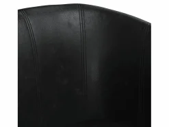 Garden Furniture Nykøbing Mors Sillón con taburete cuero sintético Negro Clearance