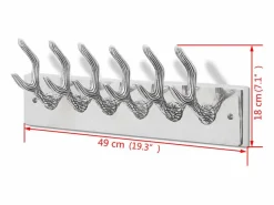 Garden Furniture Nylda Colgador de aluminio con ganchos para ropa, abrigos Plateado Clearance