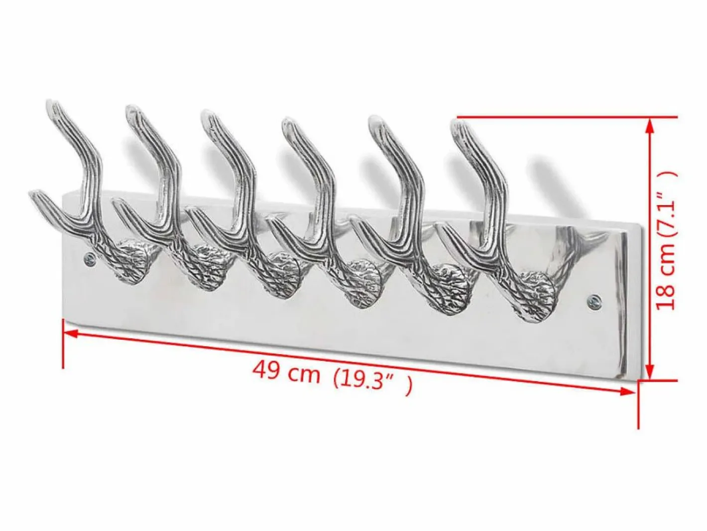 Garden Furniture Nylda Colgador de aluminio con ganchos para ropa, abrigos Plateado Clearance